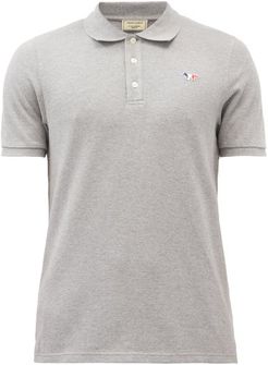 Tricolour Fox Cotton Polo Shirt - Mens - Grey