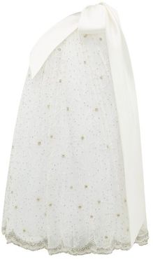 One-shoulder Crystal-embellished Tulle Dress - Womens - Ivory