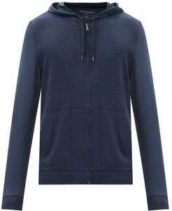 Basel Micromodal-blend Hooded Pyjama Sweatshirt - Mens - Navy