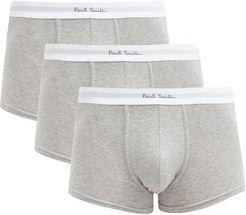 Set Of Three Cotton-blend Jersey Boxer Briefs - Mens - Grey