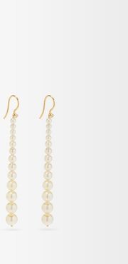 Short Diamond, Pearl & 14kt Gold Drop Earrings - Womens - Pearl