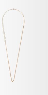 Asymmetric Graduated-pearl 14kt Gold Necklace - Womens - Pearl