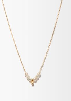 Diamond, Akoya Pearl & 14kt Gold Necklace - Womens - Pearl