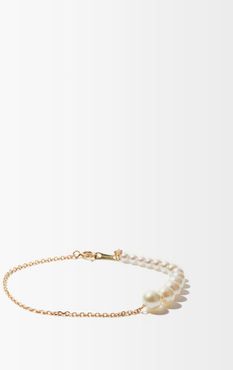 Diamond, Akoya-pearl & 14kt Gold Bracelet - Womens - Pearl