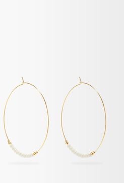 Pearl & 14kt Gold Hoop Earrings - Womens - Pearl