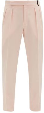 Pleated Wool-blend Cavalry Twill Suit Trousers - Mens - Pink