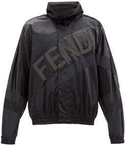 Logo-print Satin Jacket - Mens - Black