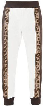 Ff-jacquard Cotton-blend Jersey Track Pants - Mens - White