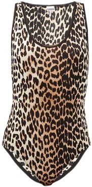 Sleeveless Leopard-print Jersey Bodysuit - Womens - Leopard