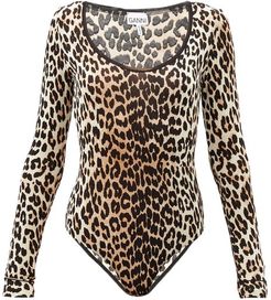 Long-sleeved Leopard-print Jersey Bodysuit - Womens - Leopard