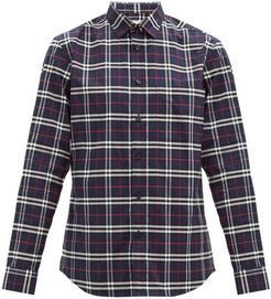 Simpson Checked Cotton-blend Shirt - Mens - Navy Multi