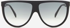 Oversized Flat-top Acetate Sunglasses - Womens - Black