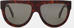 Flat-top Tortoiseshell-acetate Sunglasses - Womens - Tortoiseshell