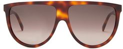 Flat-top Tortoiseshell-acetate Sunglasses - Womens - Tortoiseshell