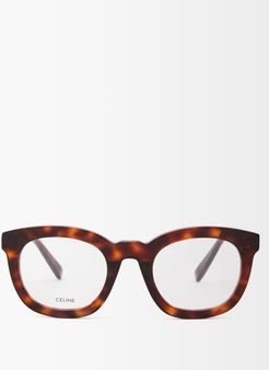 Round Tortoiseshell-effect Acetate Glasses - Womens - Tortoiseshell