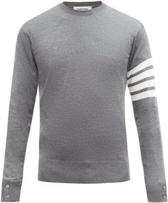 Four-bar Buttoned Wool Sweater - Mens - Grey