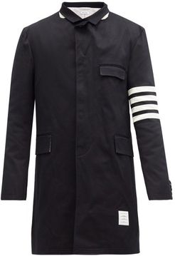 Four-bar Cotton-twill Overcoat - Mens - Navy