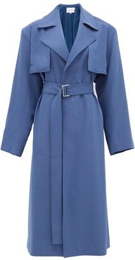 The Carina Oversized Cotton-blend Trench Coat - Womens - Blue
