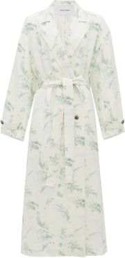 The Jany Double-breasted Fern-print Trench Coat - Womens - Green Print