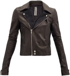 Dracubiker Cropped Leather Biker Jacket - Womens - Black