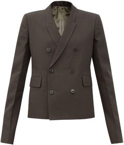 Double-breasted Crepe Jacket - Womens - Grey