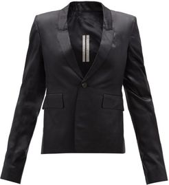 Single-breasted Satin Blazer - Womens - Black