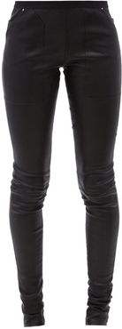 Slim-fit Bonded-leather Trousers - Womens - Black