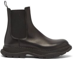 Hybrid Raised-sole Leather Chelsea Boots - Mens - Black