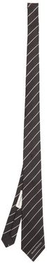 Striped Silk Tie - Mens - Black