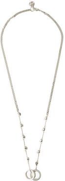 Skull & Chain-loop Necklace - Mens - Silver