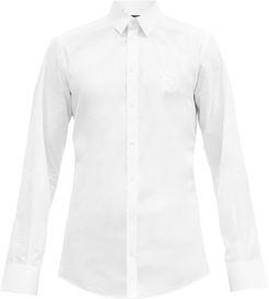 Logo-embroidered Cotton-poplin Shirt - Mens - White