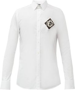Logo-patch Cotton-poplin Shirt - Mens - White