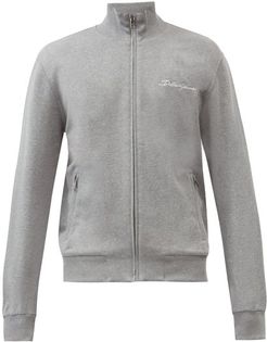 Logo-embroidered Cotton-blend Jersey Track Jacket - Mens - Grey