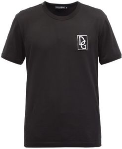 Logo-embroidered Cotton-jersey T-shirt - Mens - Black