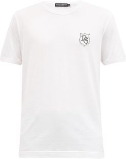 Logo-appliqué Crest Cotton-jersey T-shirt - Mens - White