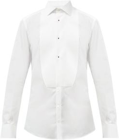 Spread-collar Cotton-poplin Tuxedo Shirt - Mens - White