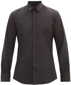 Slim-fit Cotton-blend Poplin Shirt - Mens - Black