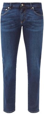 Washed Mid-rise Slim-leg Jeans - Mens - Blue