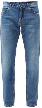 Washed Mid-rise Slim-leg Jeans - Mens - Blue