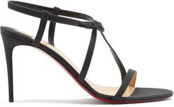 Selima 85 Glittered-leather Sandals - Womens - Black
