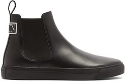 Vltn-logo Leather Chelsea Boots - Mens - Black