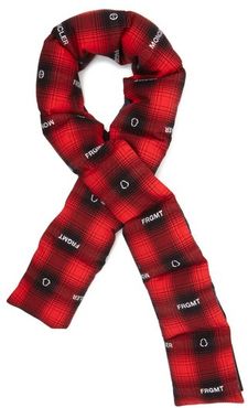 Quilted Logo-jacquard Checked Cotton Scarf - Mens - Red