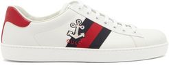 Ace Cauliflower-embroidered Leather Trainers - Mens - White Multi