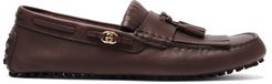 Ayrton Fringed Leather Driving Loafers - Mens - Brown