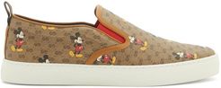 X Disney Mickey Mouse-print Gg-canvas Trainers - Mens - Brown Multi