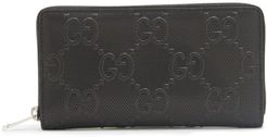 Logo-embossed Leather Zipped Wallet - Mens - Black
