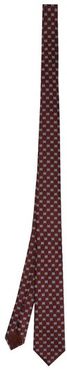 GG-jacquard Silk Tie - Mens - Burgundy