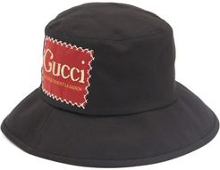 Logo-patch Cotton-twill Bucket Hat - Mens - Black