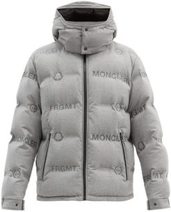 Logo-print Quilted Down Jacket - Mens - Grey