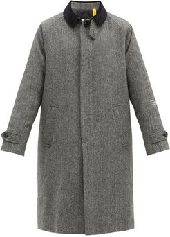 Valloryx Logo-print Wool-herringbone Coat - Mens - Grey